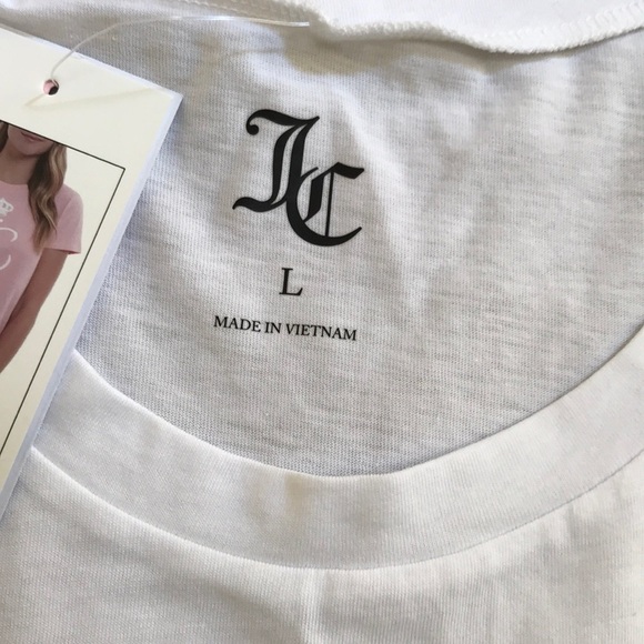 NWT! JUICY COUTURE size L white Short Sleeve Tee - Picture 4 of 7